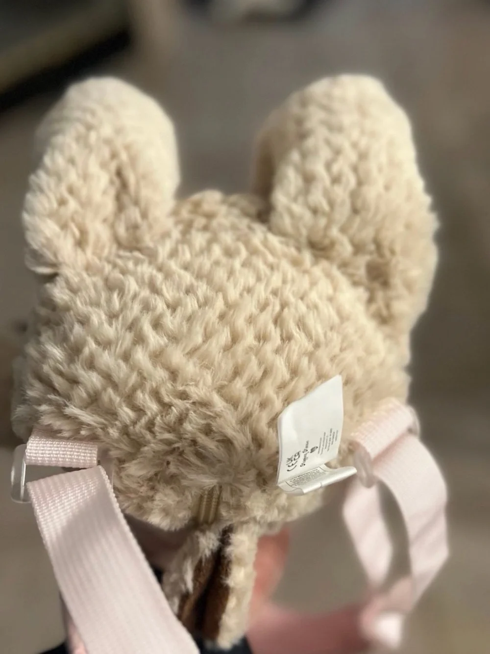 Pink and Tan Plaid Moose Stuffed Backpack - Carried Away by Stepping Stones